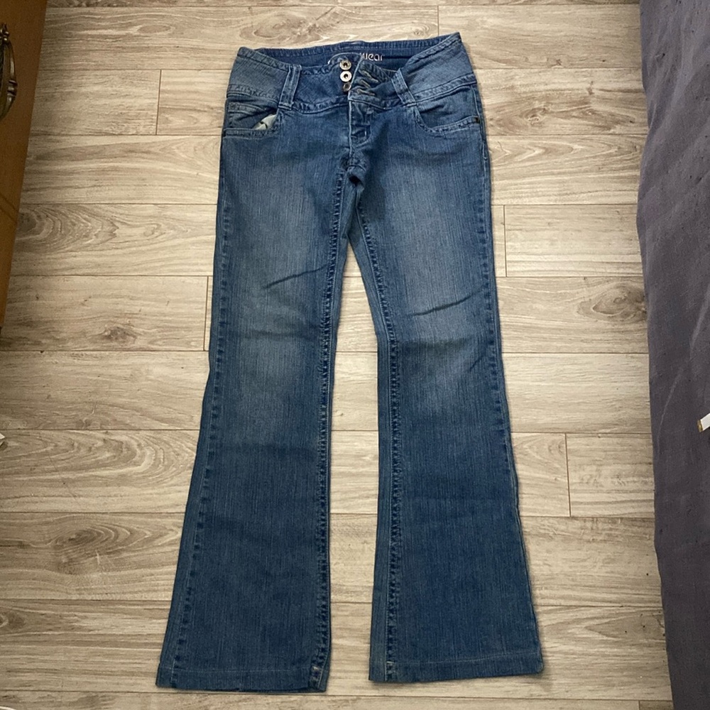 Streetwear society vintage low rise flare jeans